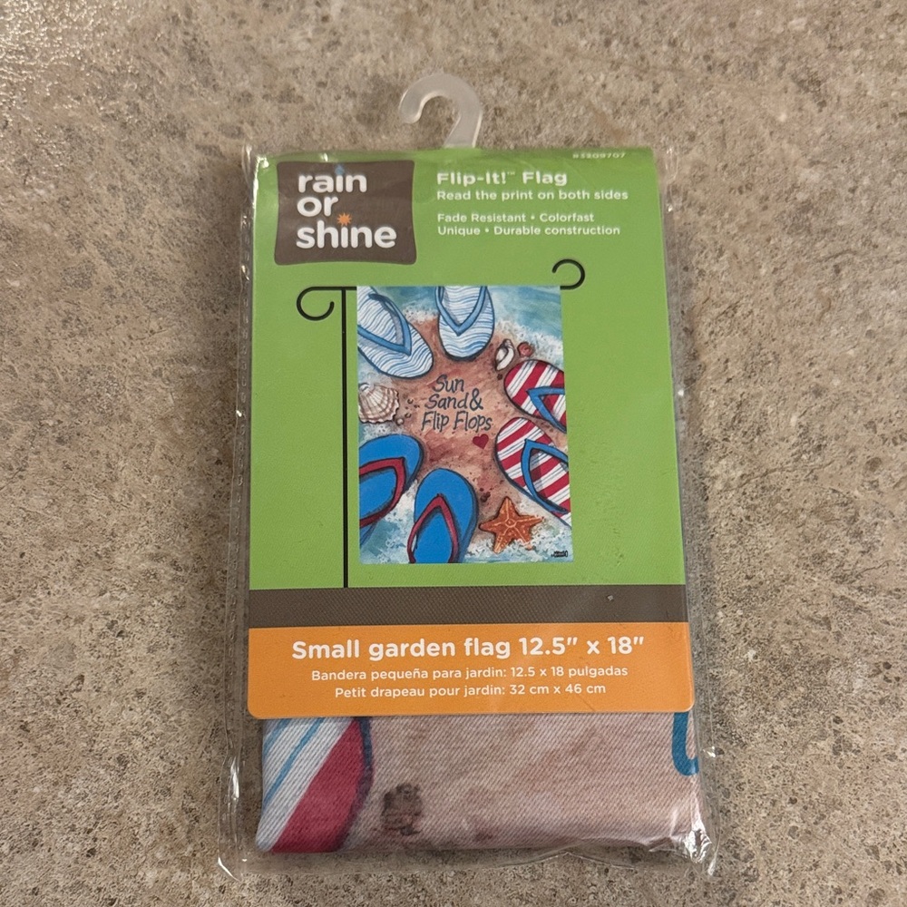 Rain or Shine Flip-it! Flag Sun Sand and Flip Flops Summer Beach Garden Flag